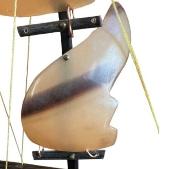 Rare! Large Vtg Bone and Horn Sailboat Hand-Engraved Inlay 17.5" long x 12" tall - Picture 11 of 14